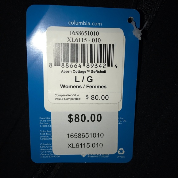 Columbia jacket in black.  NWT - Picture 4 of 5